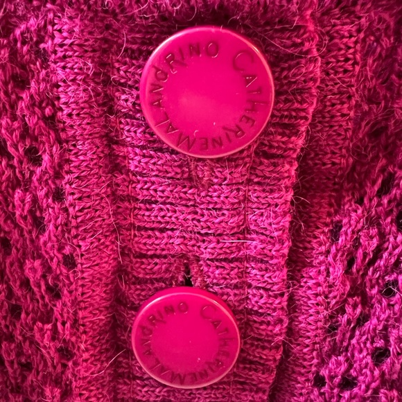 NEW Catherine Malandrino Baby Alpaca Magenta Cardigan Sz Small (owner) - Picture 7 of 8